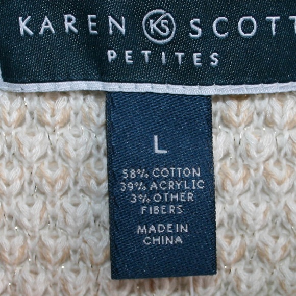 New Karen Scott Women's 3/4 Sleeve Sweater Size: L - Picture 5 of 6